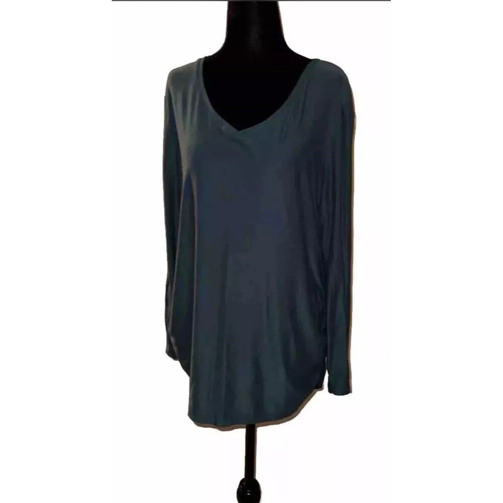 Time & Tru Maternity Large Long Sleeve Pullover V-Neck Twist Side Shirt 12-14
